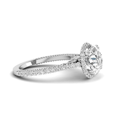 Princess Cluster Prong Set Lab Grown Diamond Engagement Ring