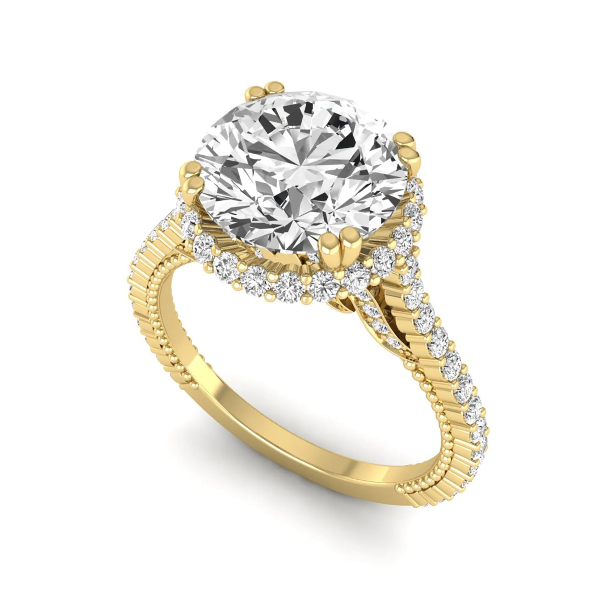 Princess Cluster Prong Set Lab Grown Diamond Engagement Ring
