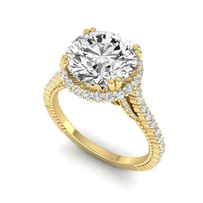 Princess Cluster Prong Set Lab Grown Diamond Engagement Ring