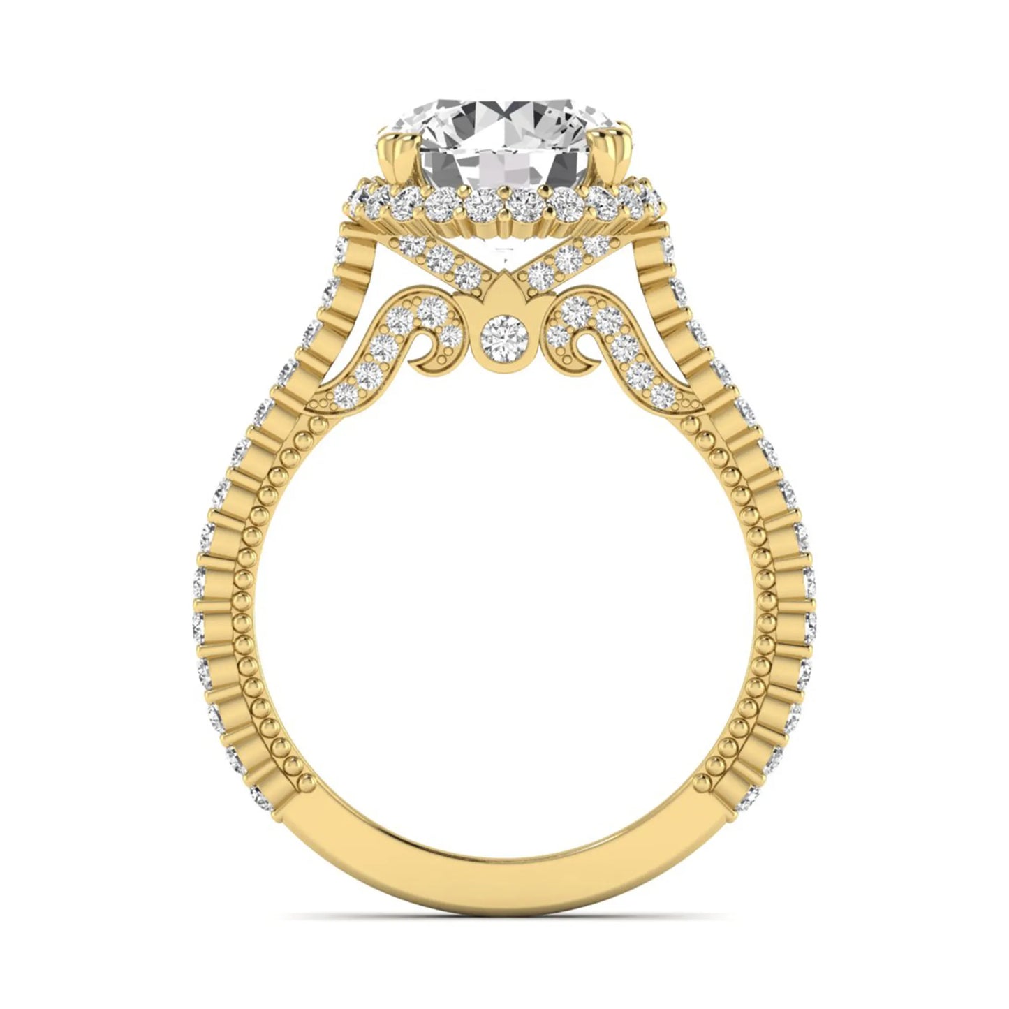 Princess Cluster Prong Set Lab Grown Diamond Engagement Ring