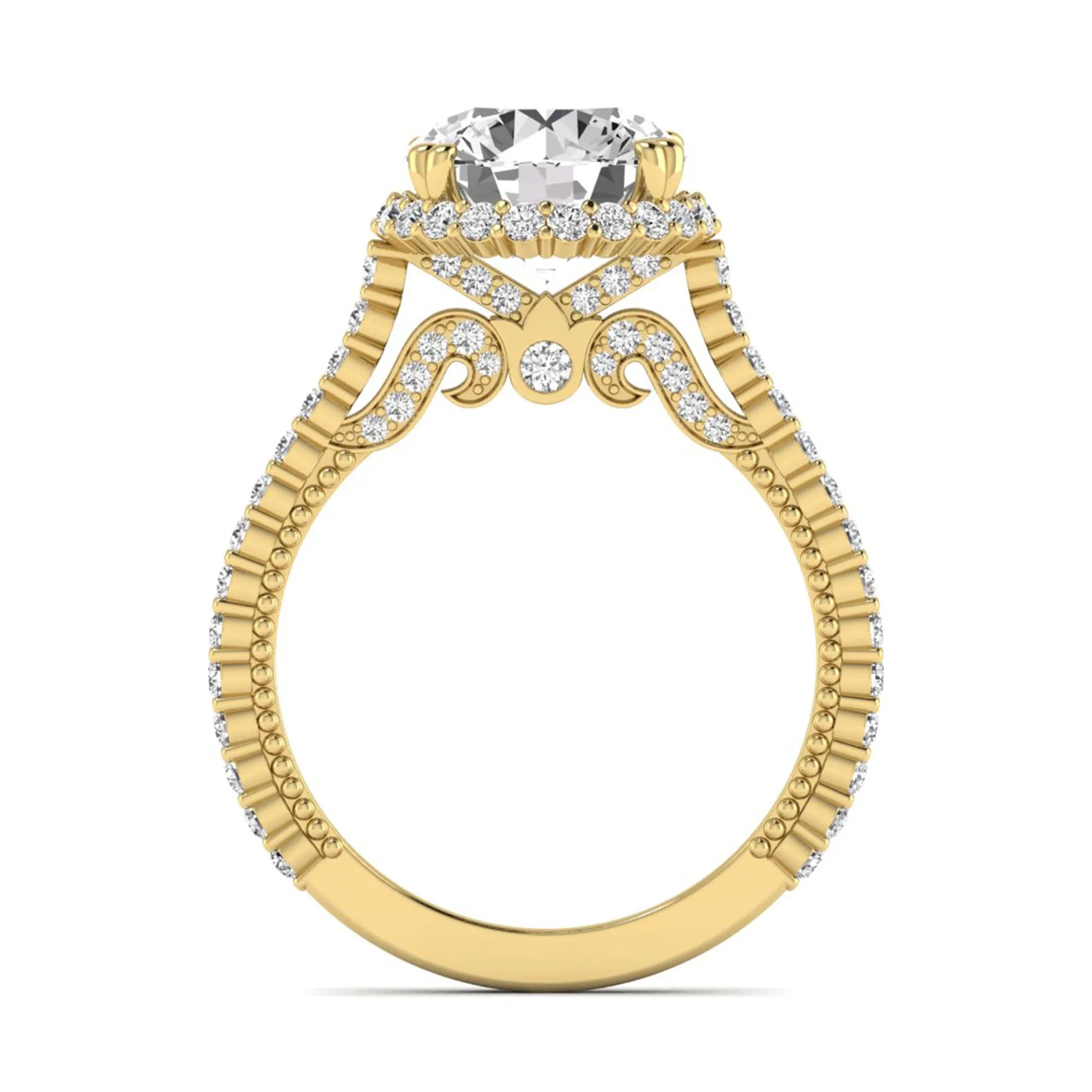 Princess Cluster Prong Set Lab Grown Diamond Engagement Ring