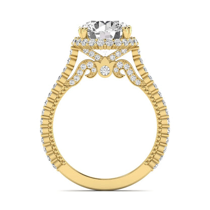 Princess Cluster Prong Set Lab Grown Diamond Engagement Ring