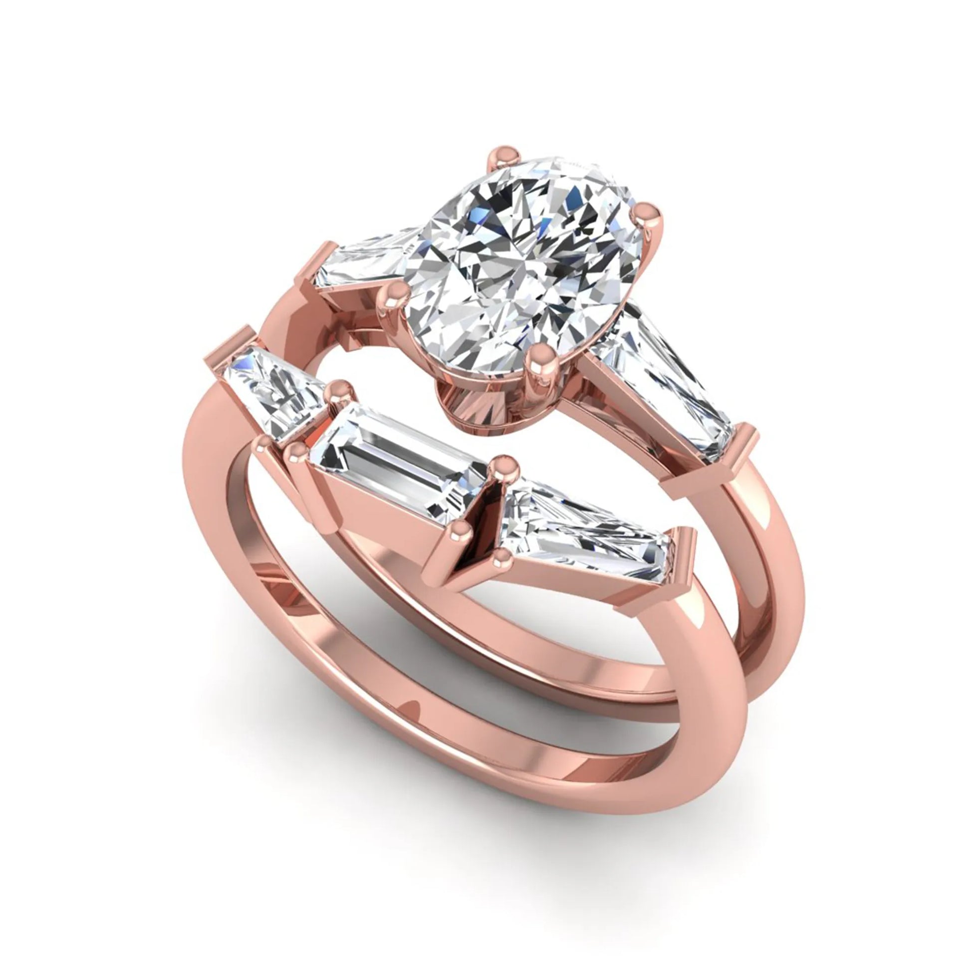 Princess Cluster Prong Set Lab Grown Diamond Engagement Ring