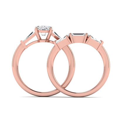 Princess Cluster Prong Set Lab Grown Diamond Engagement Ring