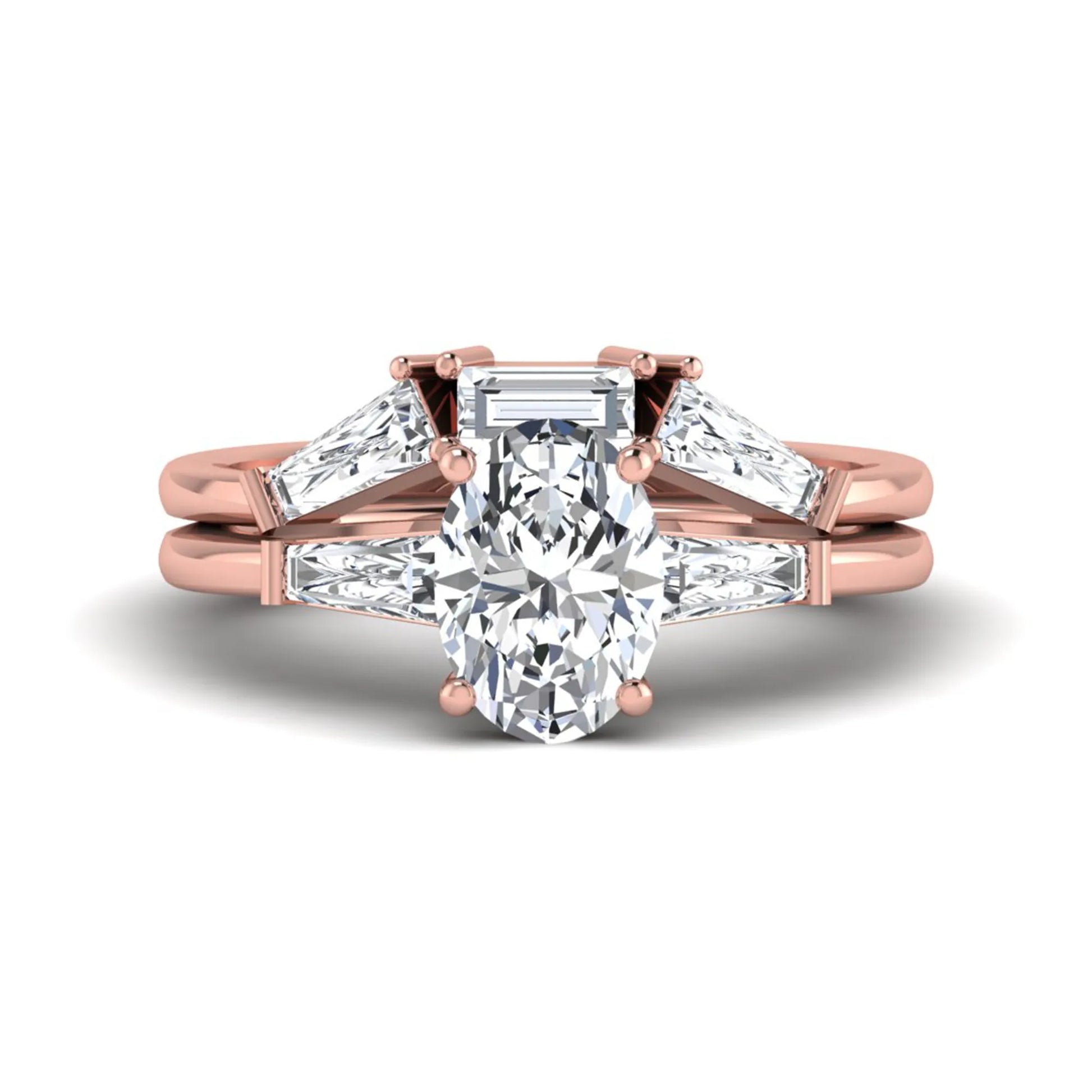 Princess Cluster Prong Set Lab Grown Diamond Engagement Ring