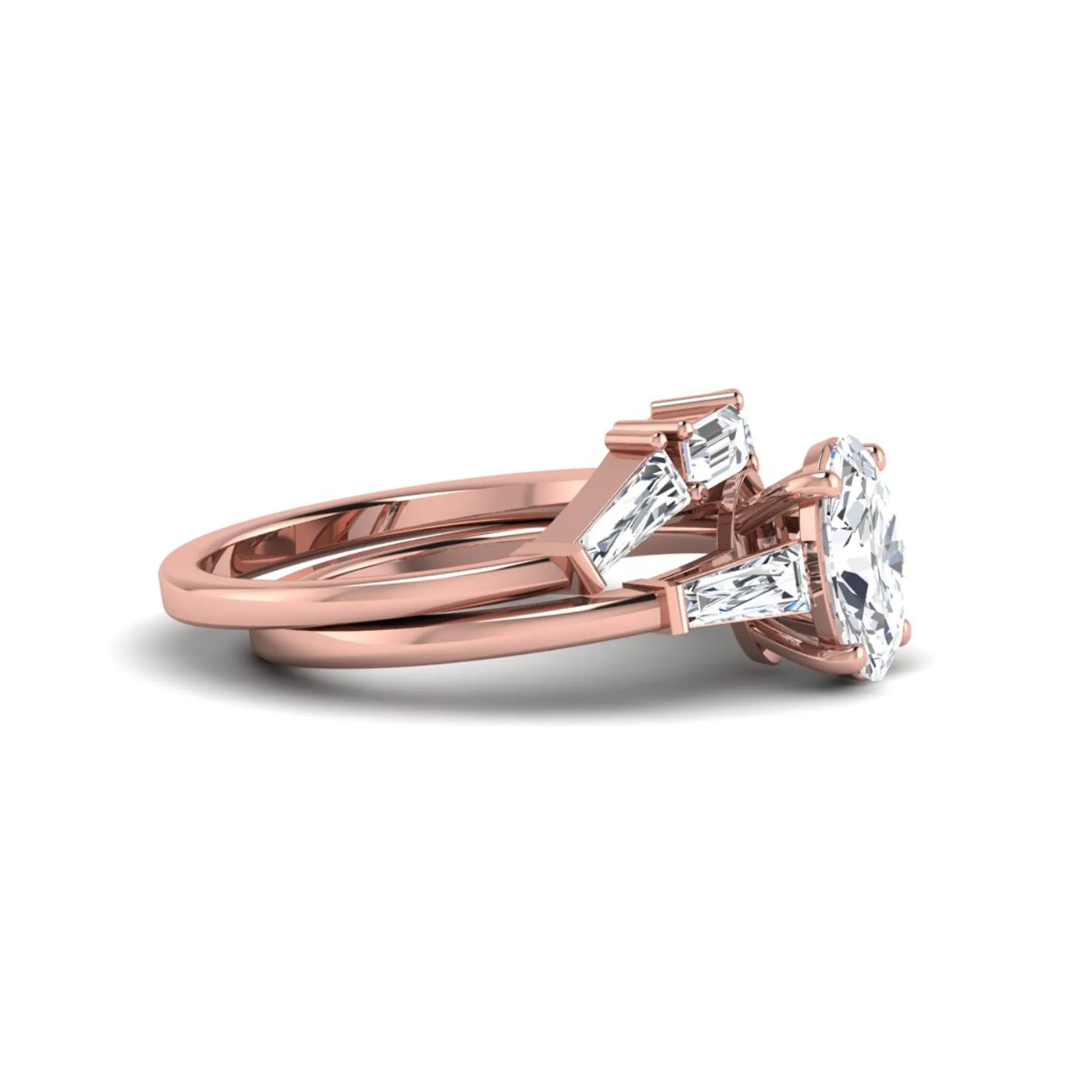 Princess Cluster Prong Set Lab Grown Diamond Engagement Ring