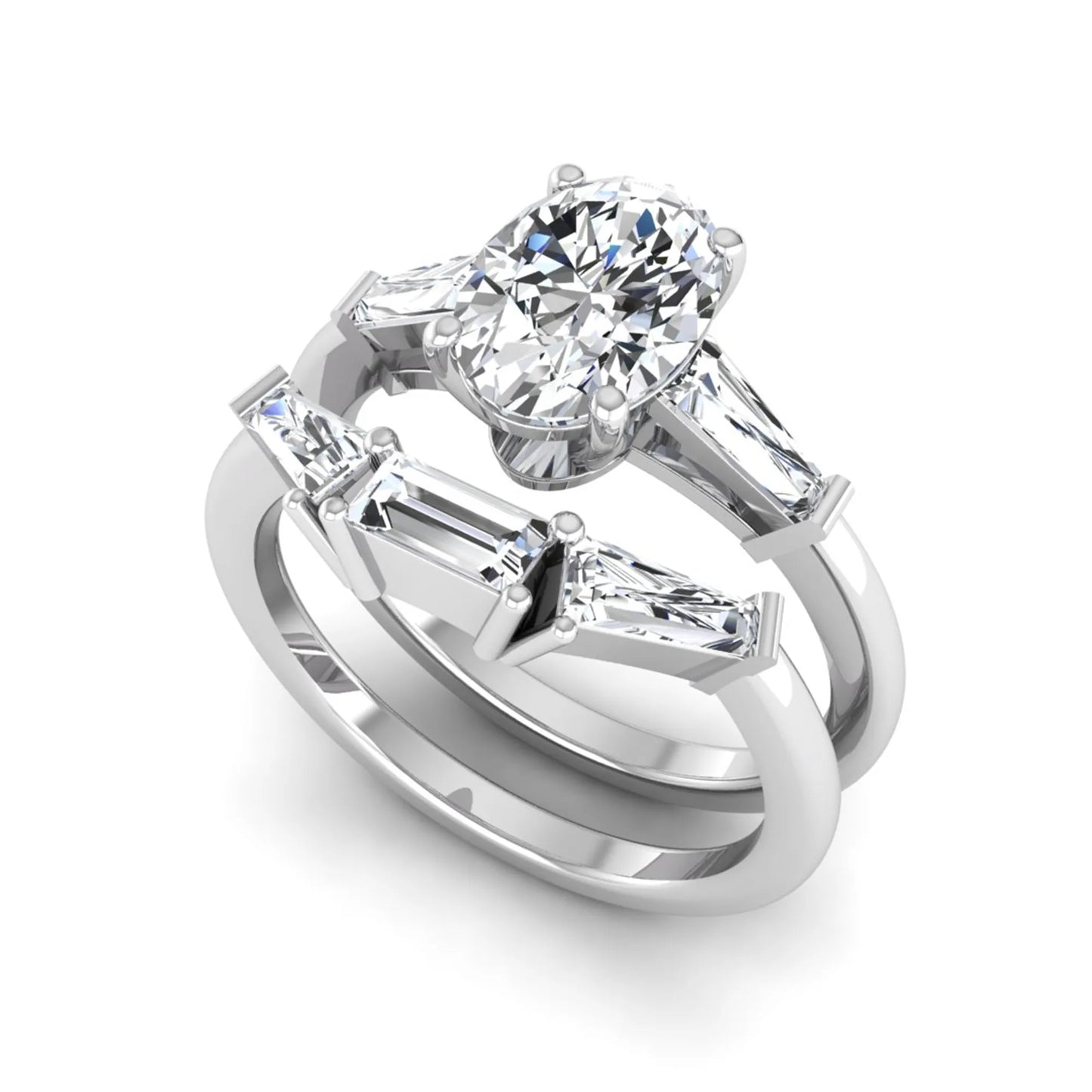 Princess Cluster Prong Set Lab Grown Diamond Engagement Ring