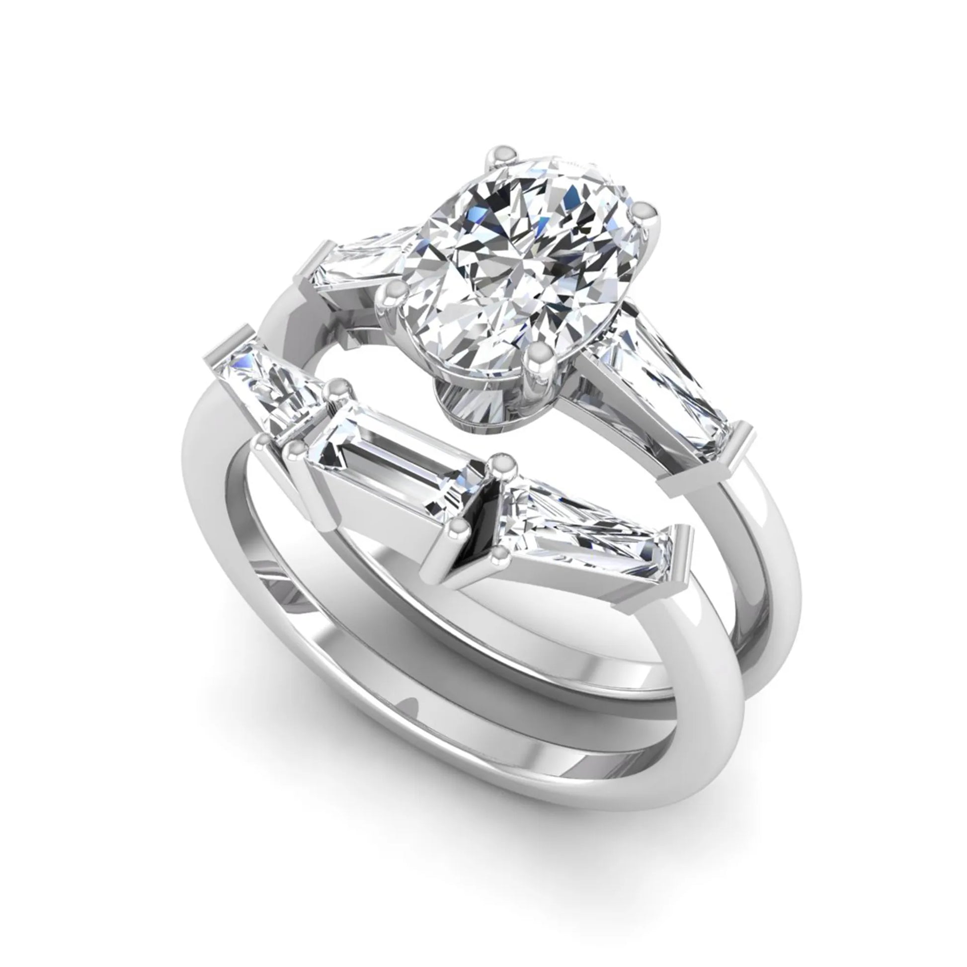 Princess Cluster Prong Set Lab Grown Diamond Engagement Ring