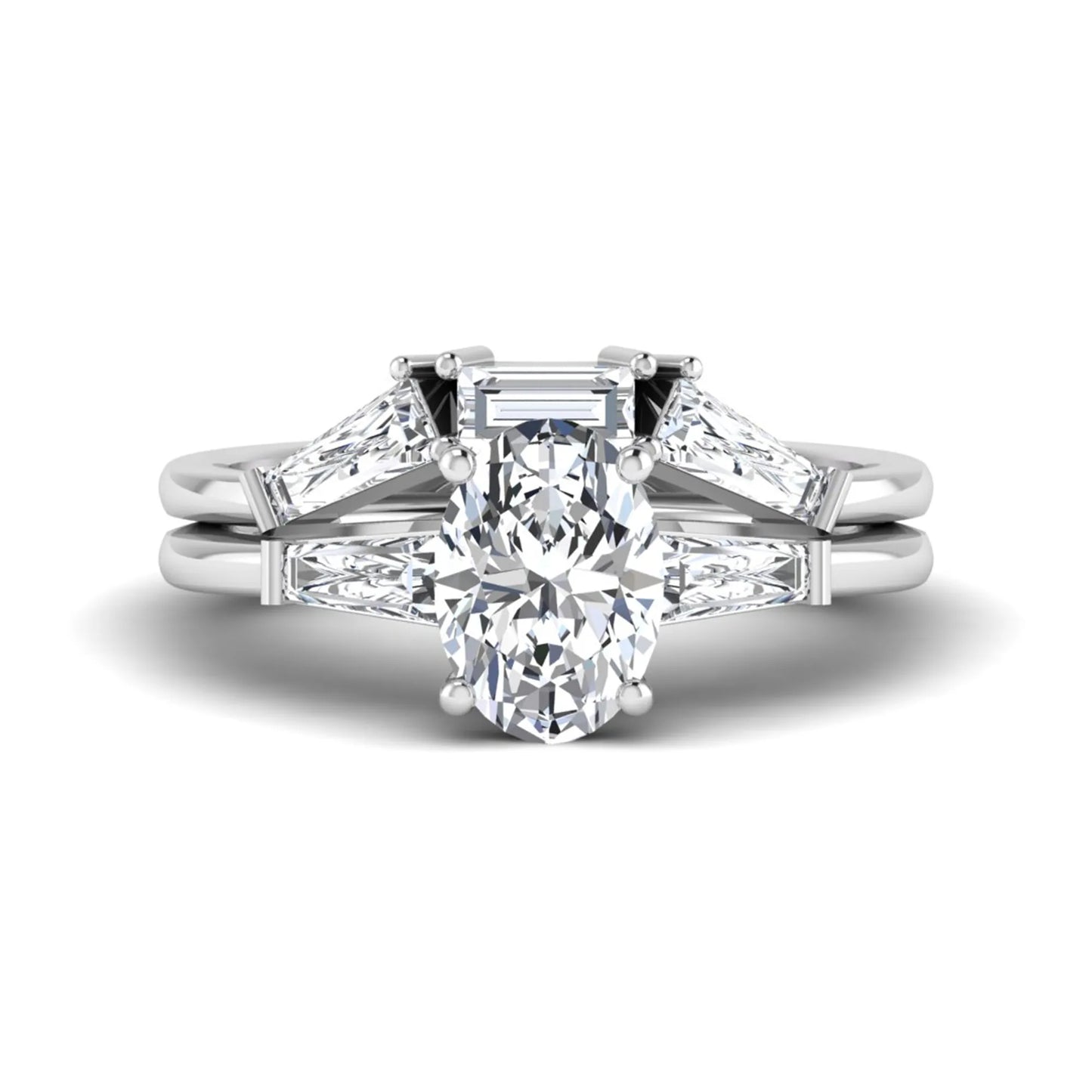 Princess Cluster Prong Set Lab Grown Diamond Engagement Ring