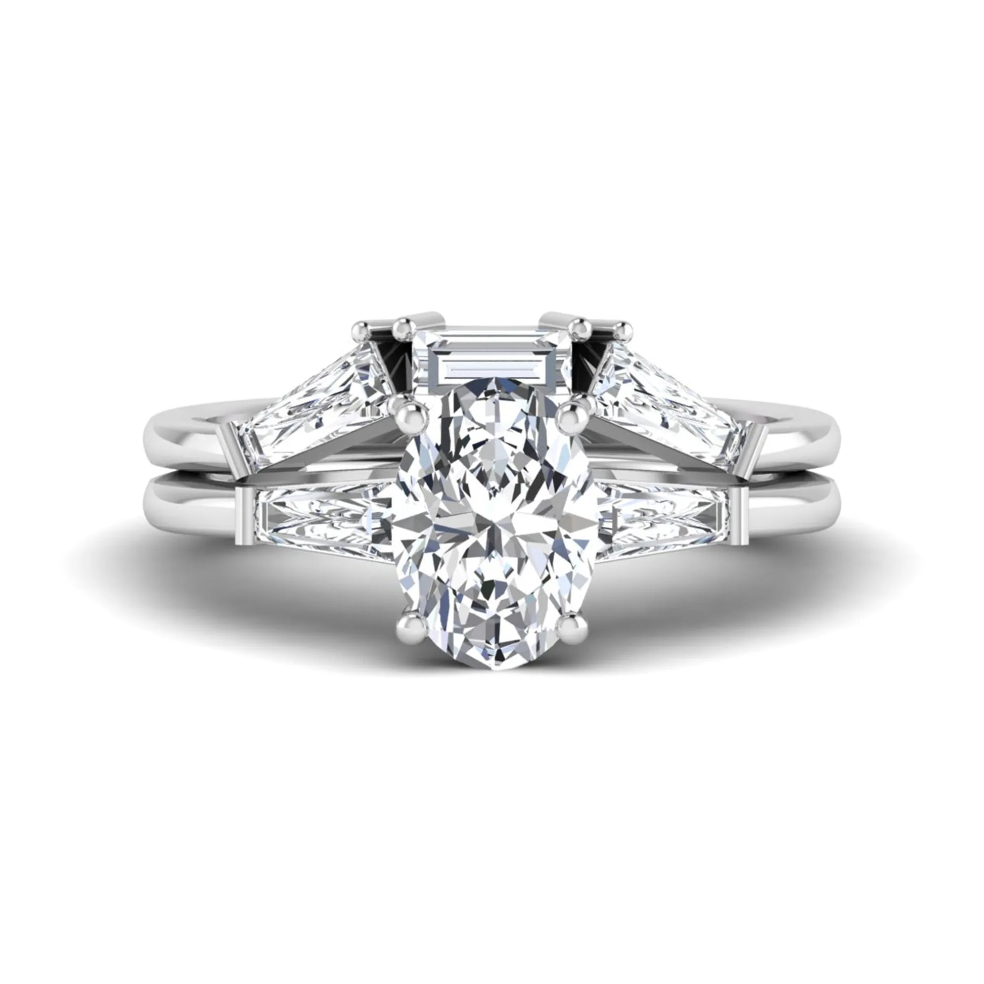 Princess Cluster Prong Set Lab Grown Diamond Engagement Ring