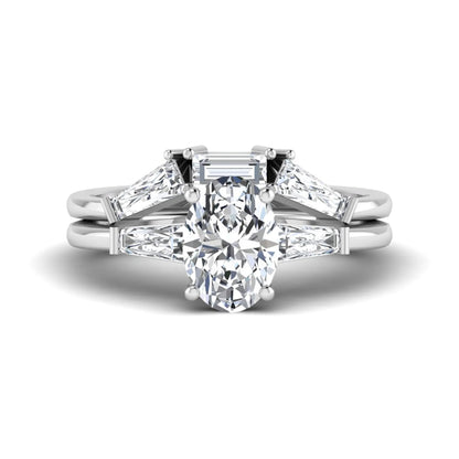 Princess Cluster Prong Set Lab Grown Diamond Engagement Ring