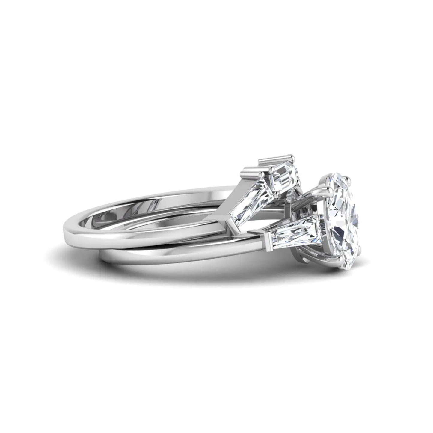 Princess Cluster Prong Set Lab Grown Diamond Engagement Ring