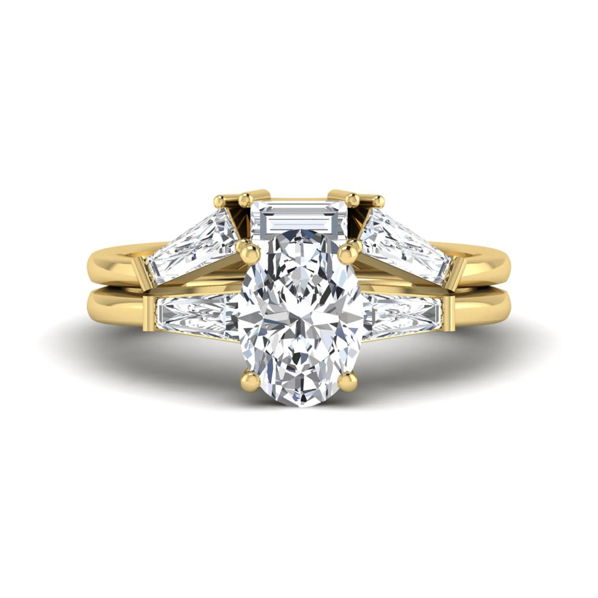 Princess Cluster Prong Set Lab Grown Diamond Engagement Ring