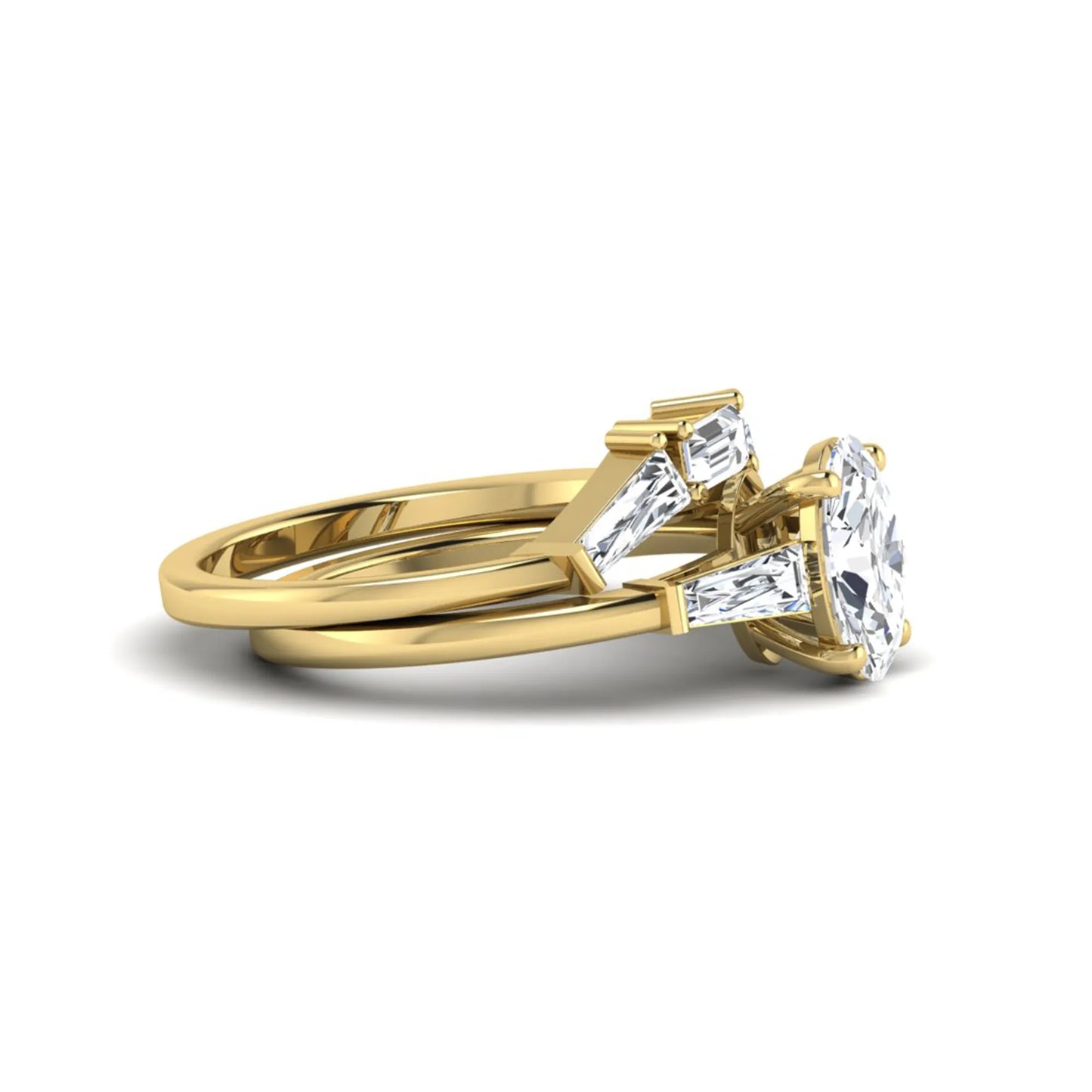 Princess Cluster Prong Set Lab Grown Diamond Engagement Ring