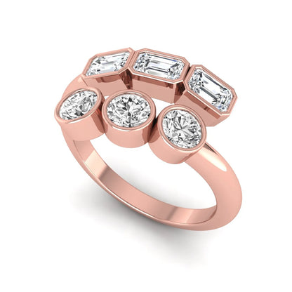 Princess Cluster Prong Set Lab Grown Diamond Engagement Ring