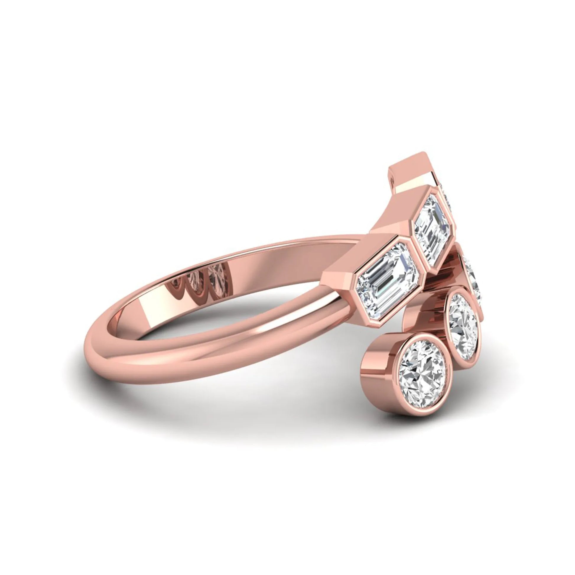 Princess Cluster Prong Set Lab Grown Diamond Engagement Ring
