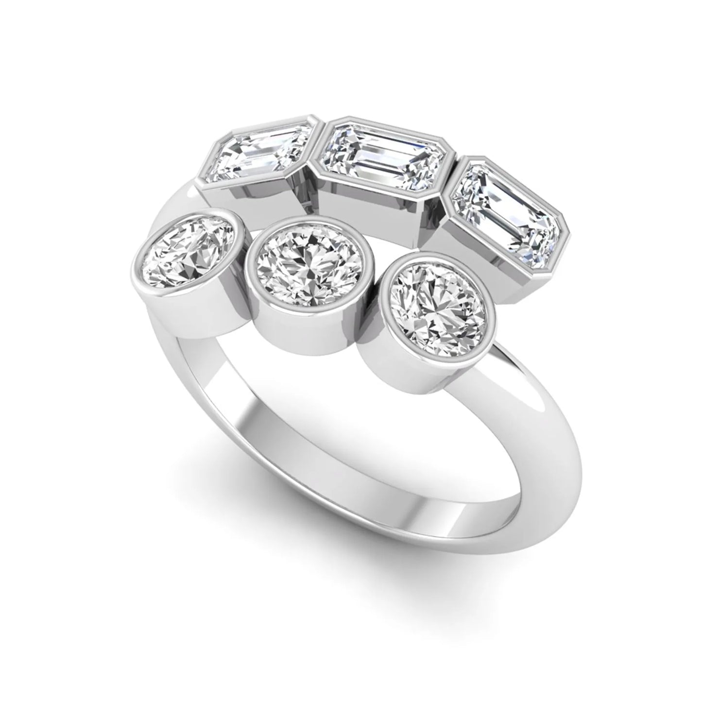 Princess Cluster Prong Set Lab Grown Diamond Engagement Ring