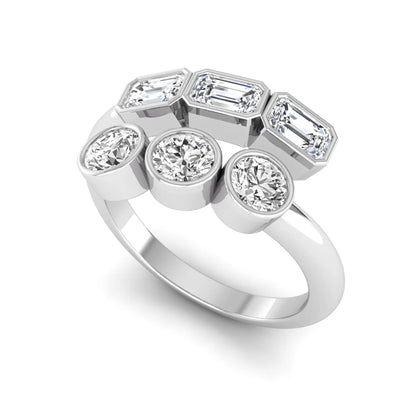 Princess Cluster Prong Set Lab Grown Diamond Engagement Ring