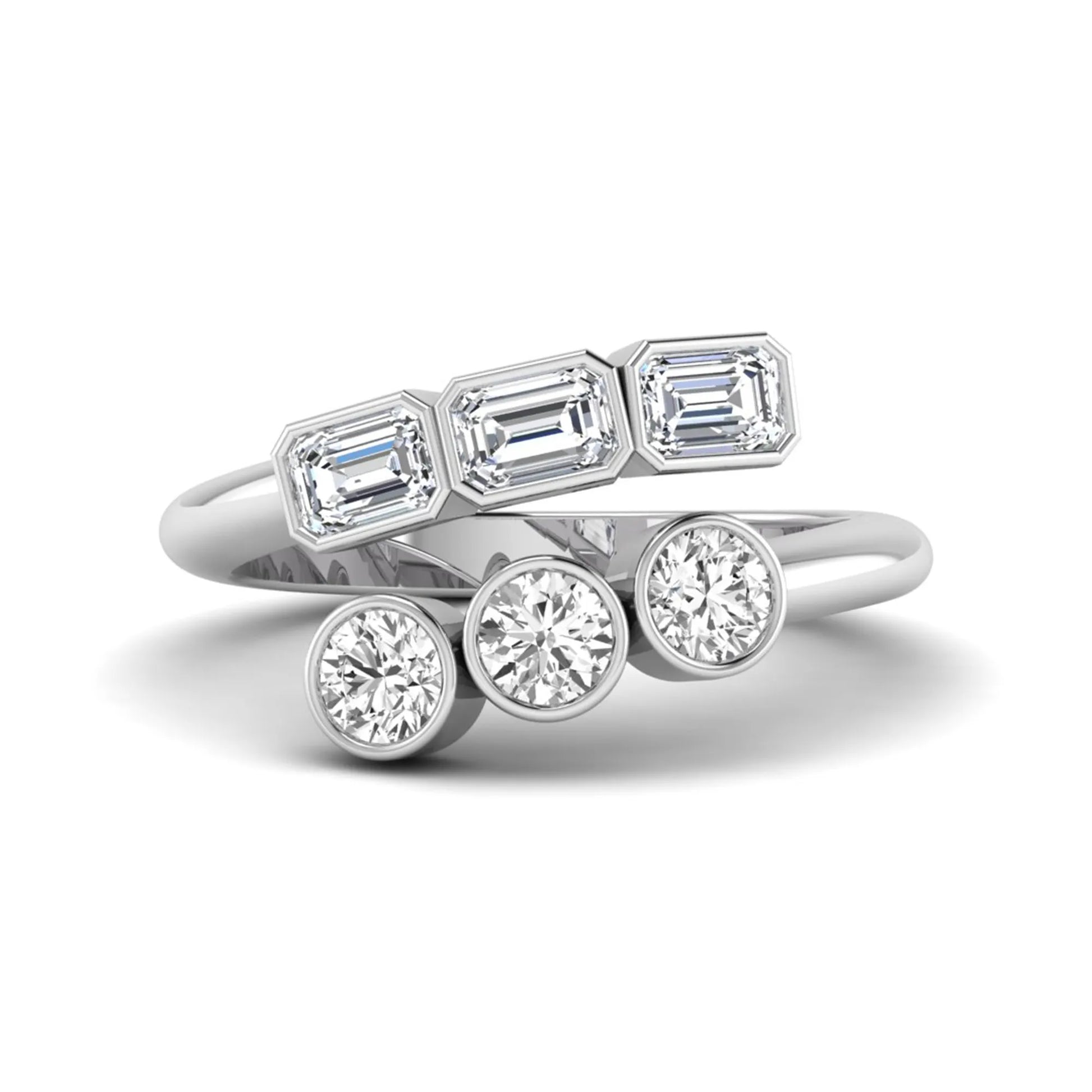 Princess Cluster Prong Set Lab Grown Diamond Engagement Ring