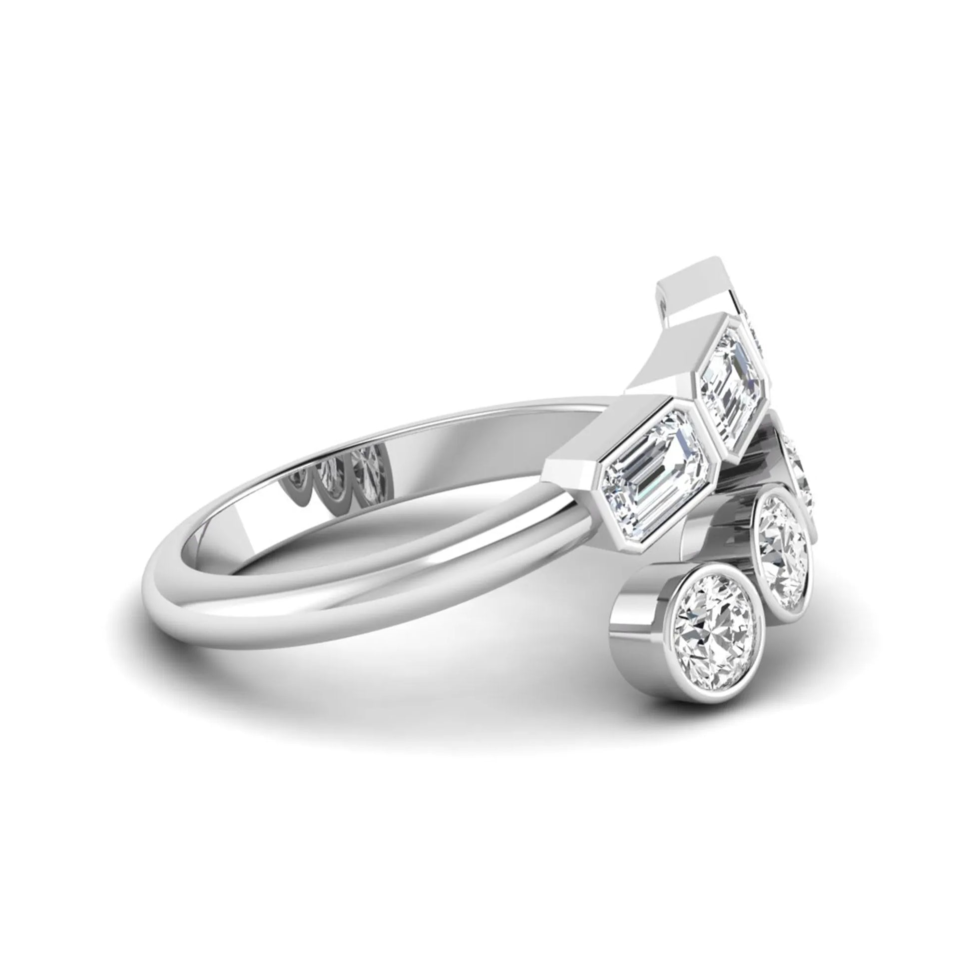 Princess Cluster Prong Set Lab Grown Diamond Engagement Ring