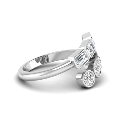 Princess Cluster Prong Set Lab Grown Diamond Engagement Ring