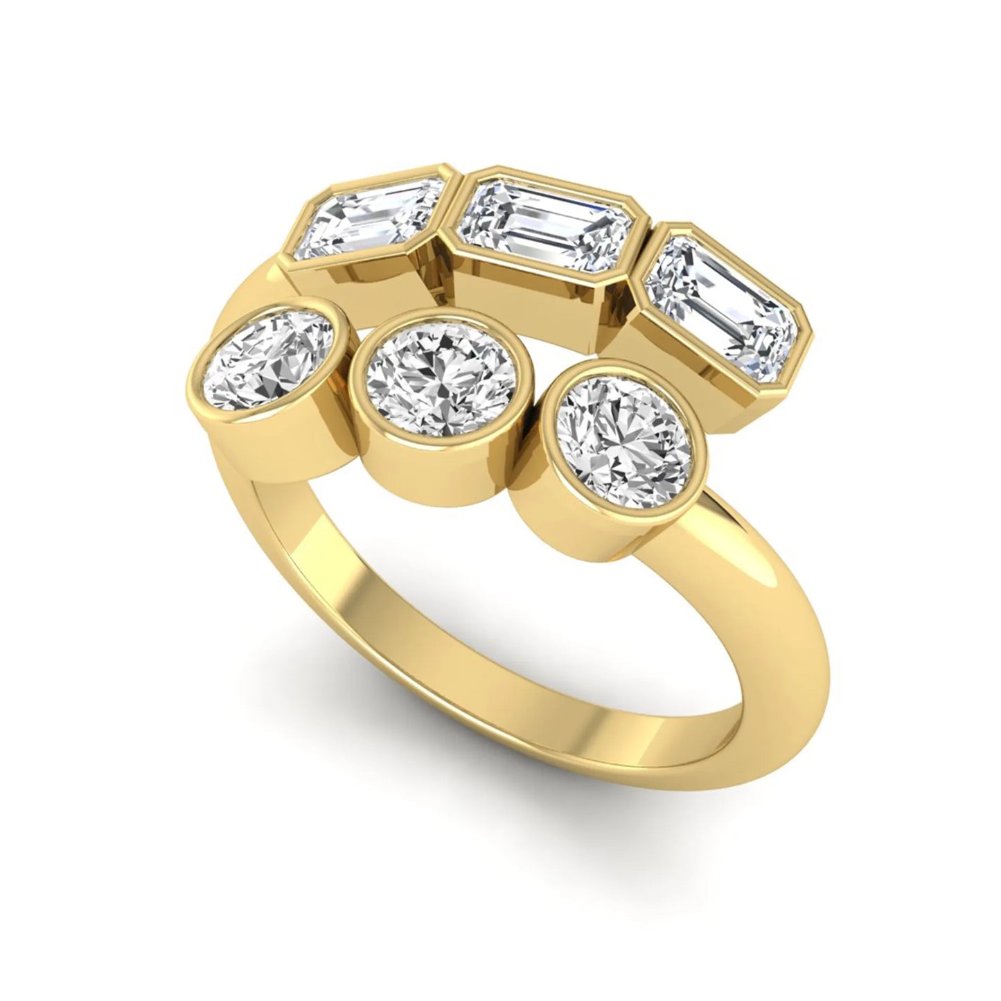 Princess Cluster Prong Set Lab Grown Diamond Engagement Ring