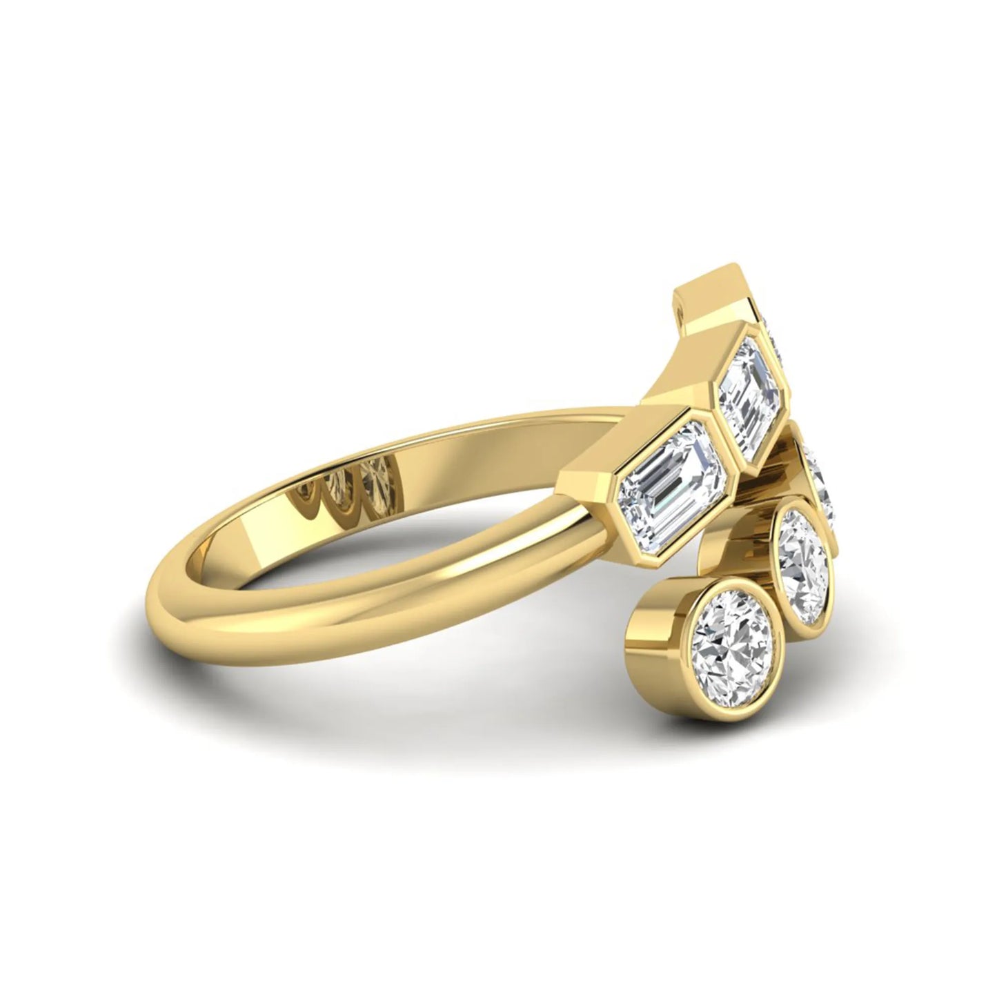 Princess Cluster Prong Set Lab Grown Diamond Engagement Ring