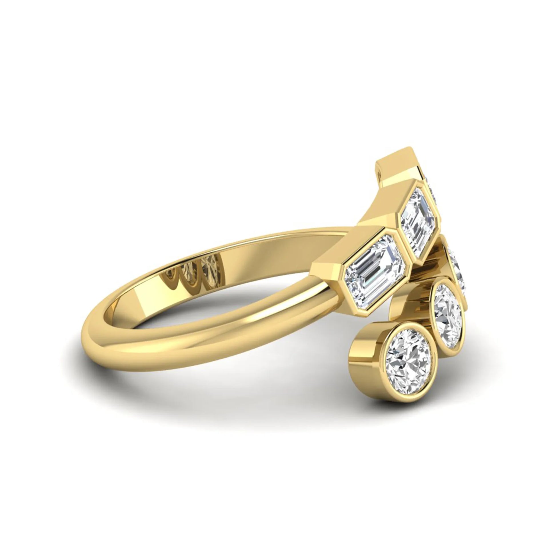 Princess Cluster Prong Set Lab Grown Diamond Engagement Ring