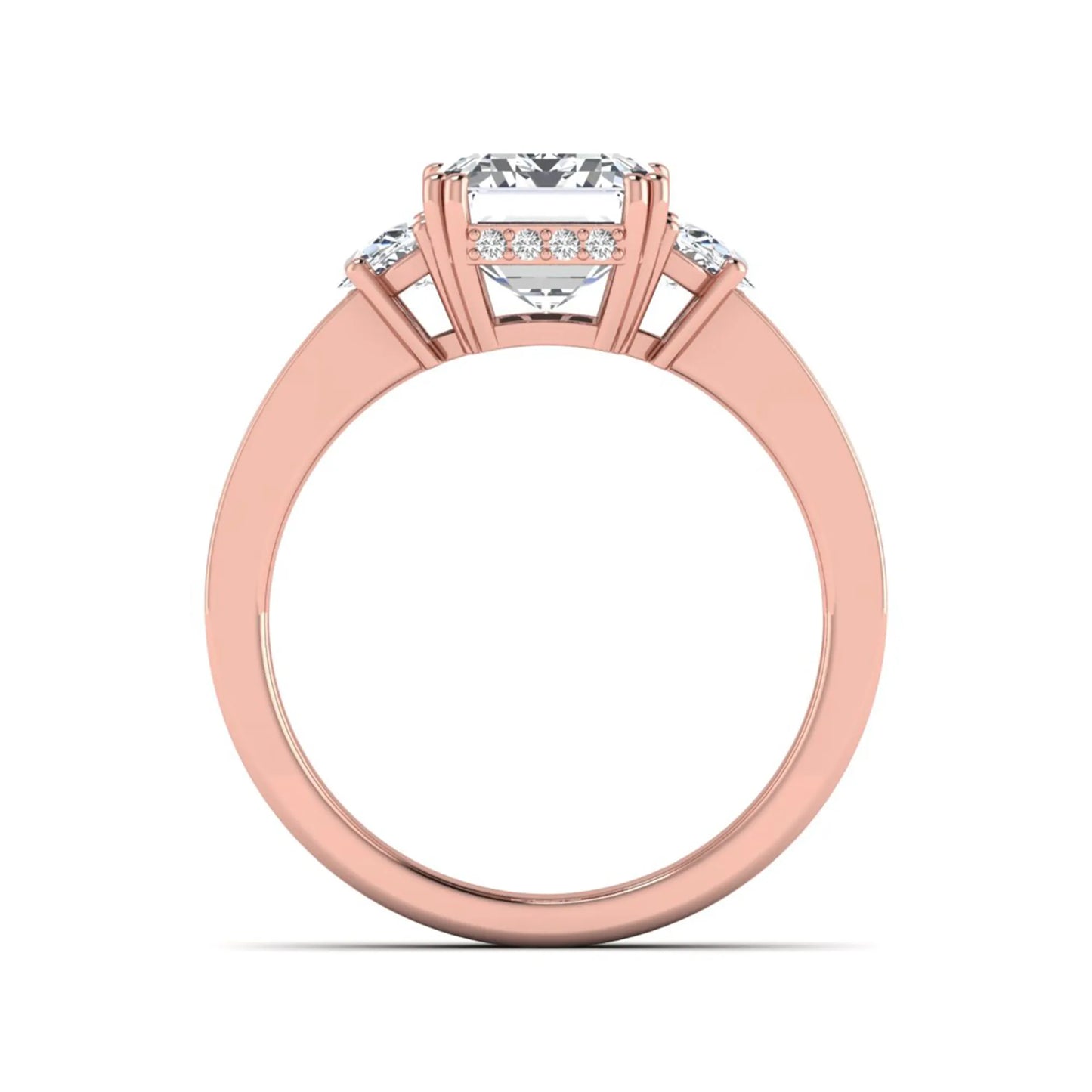 Princess Cluster Prong Set Lab Grown Diamond Engagement Ring