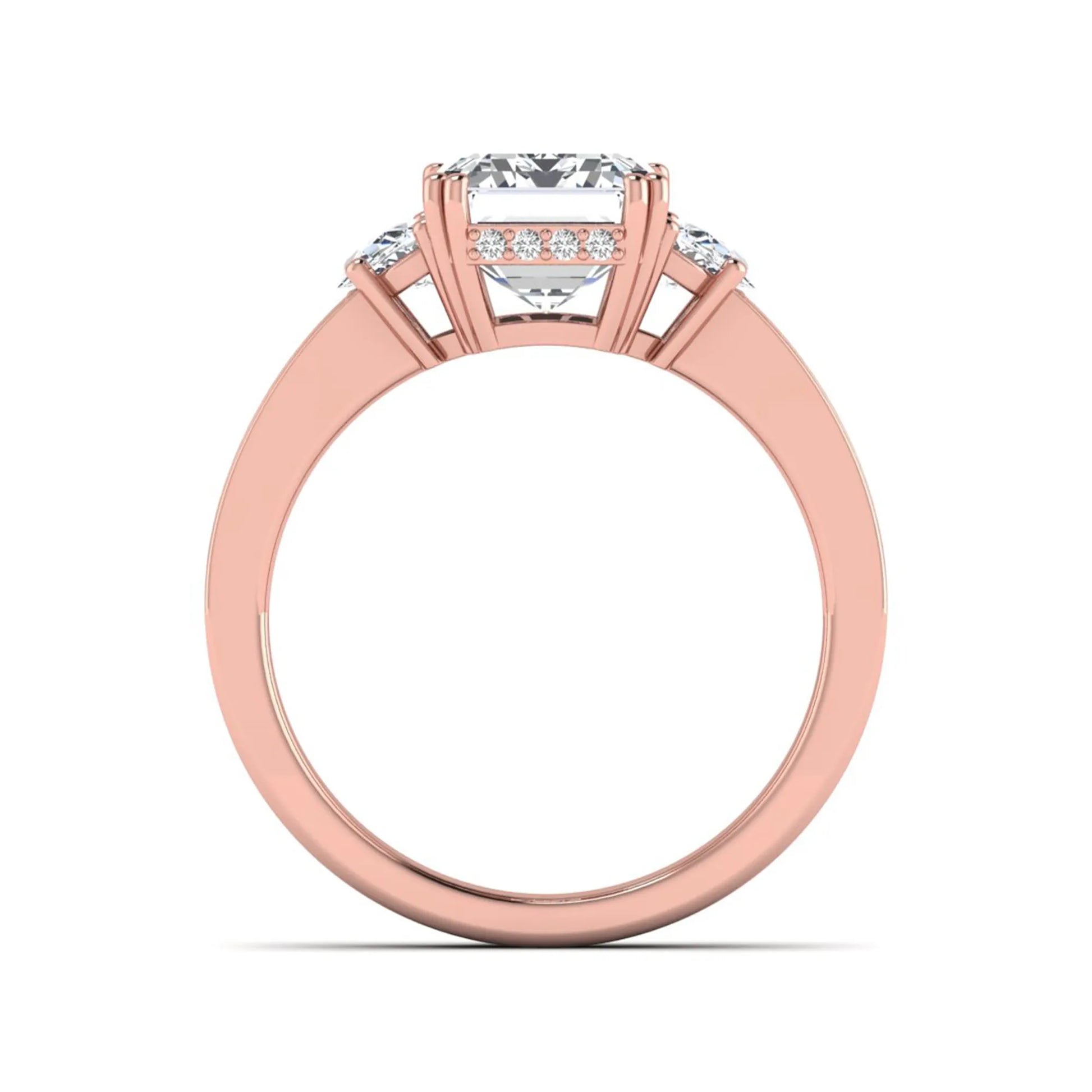 Princess Cluster Prong Set Lab Grown Diamond Engagement Ring
