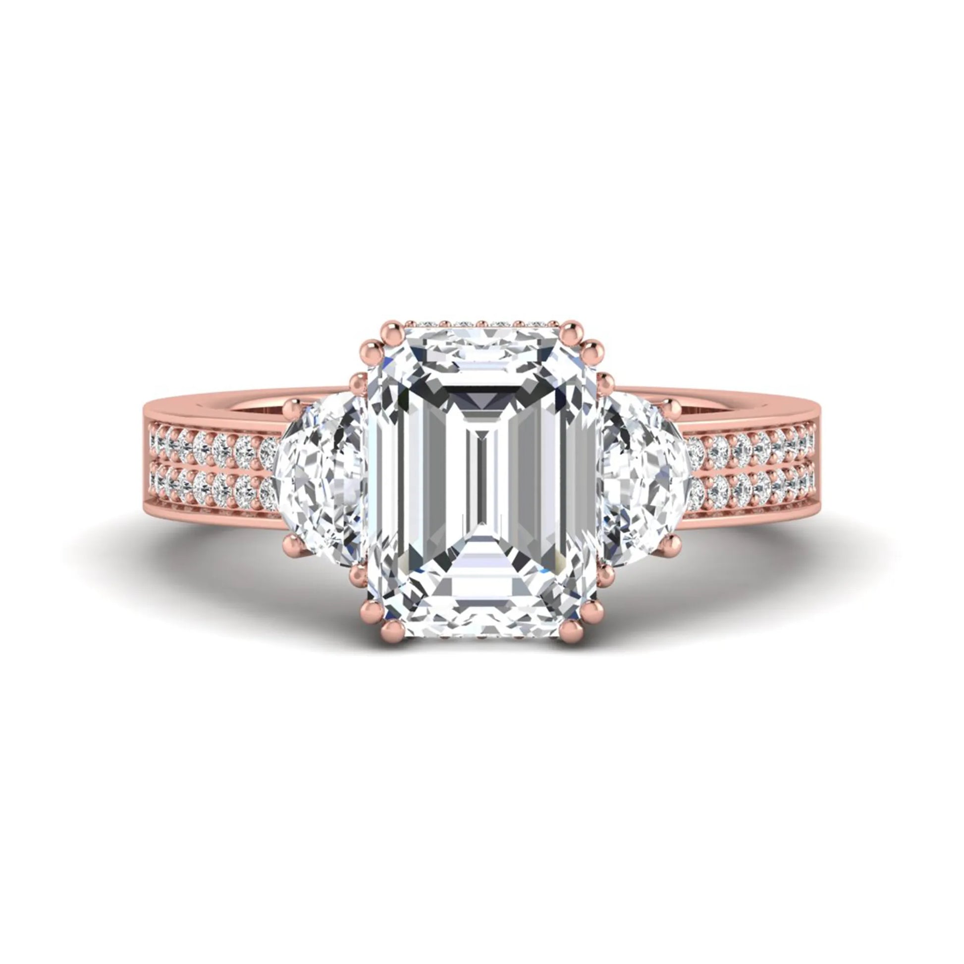 Princess Cluster Prong Set Lab Grown Diamond Engagement Ring