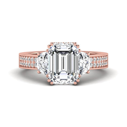 Princess Cluster Prong Set Lab Grown Diamond Engagement Ring