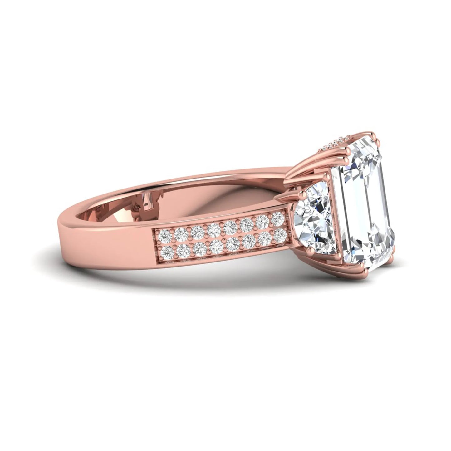 Princess Cluster Prong Set Lab Grown Diamond Engagement Ring