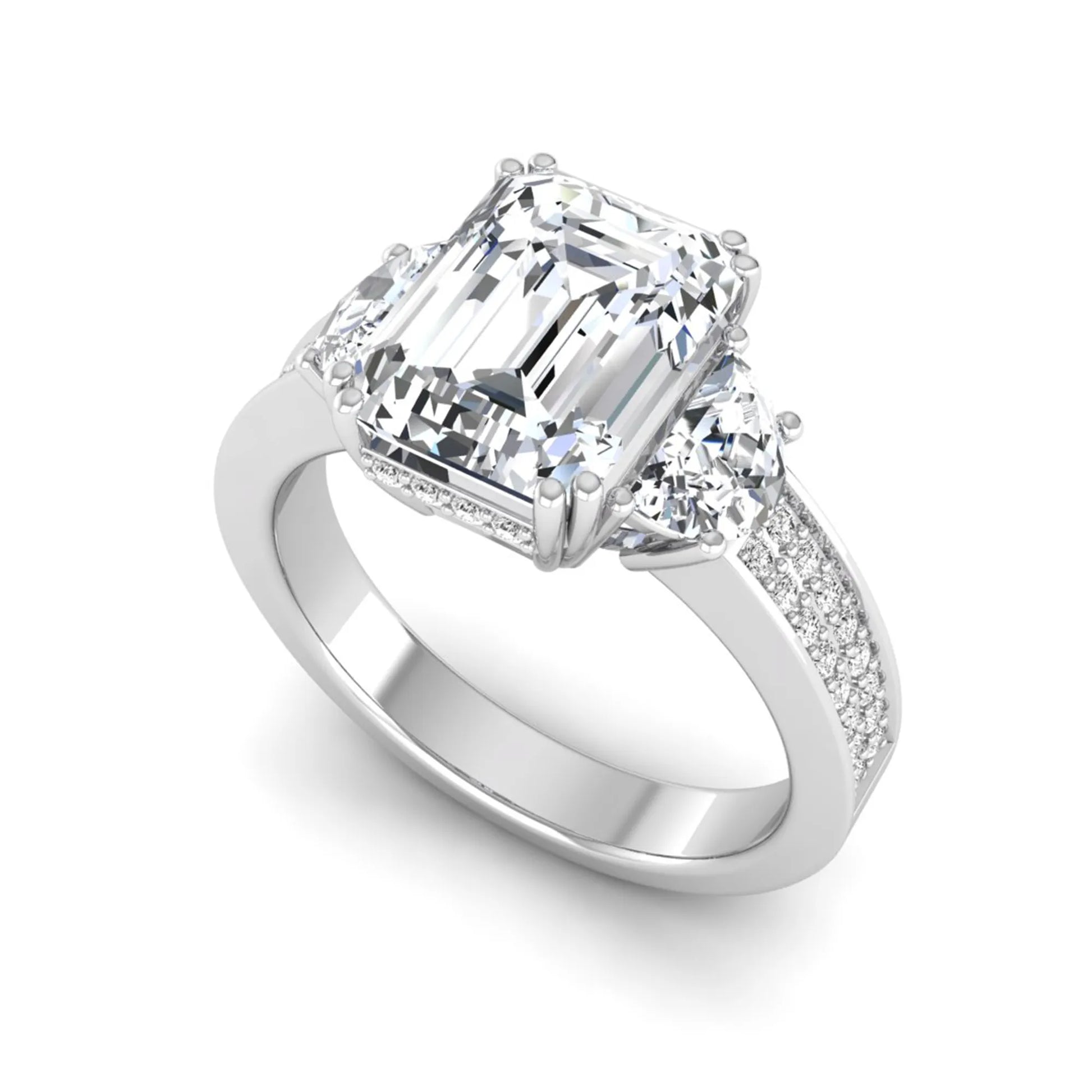 Princess Cluster Prong Set Lab Grown Diamond Engagement Ring