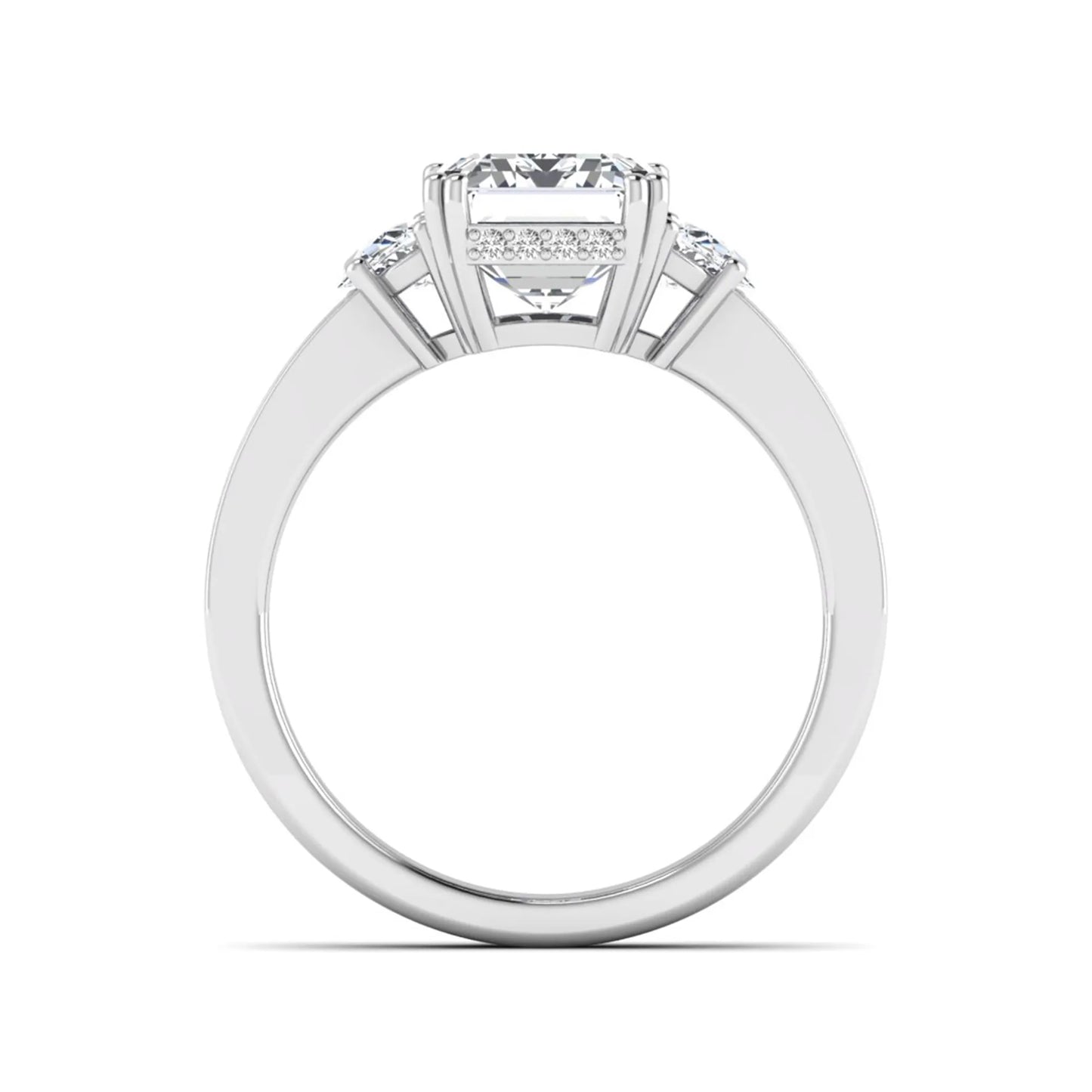 Princess Cluster Prong Set Lab Grown Diamond Engagement Ring