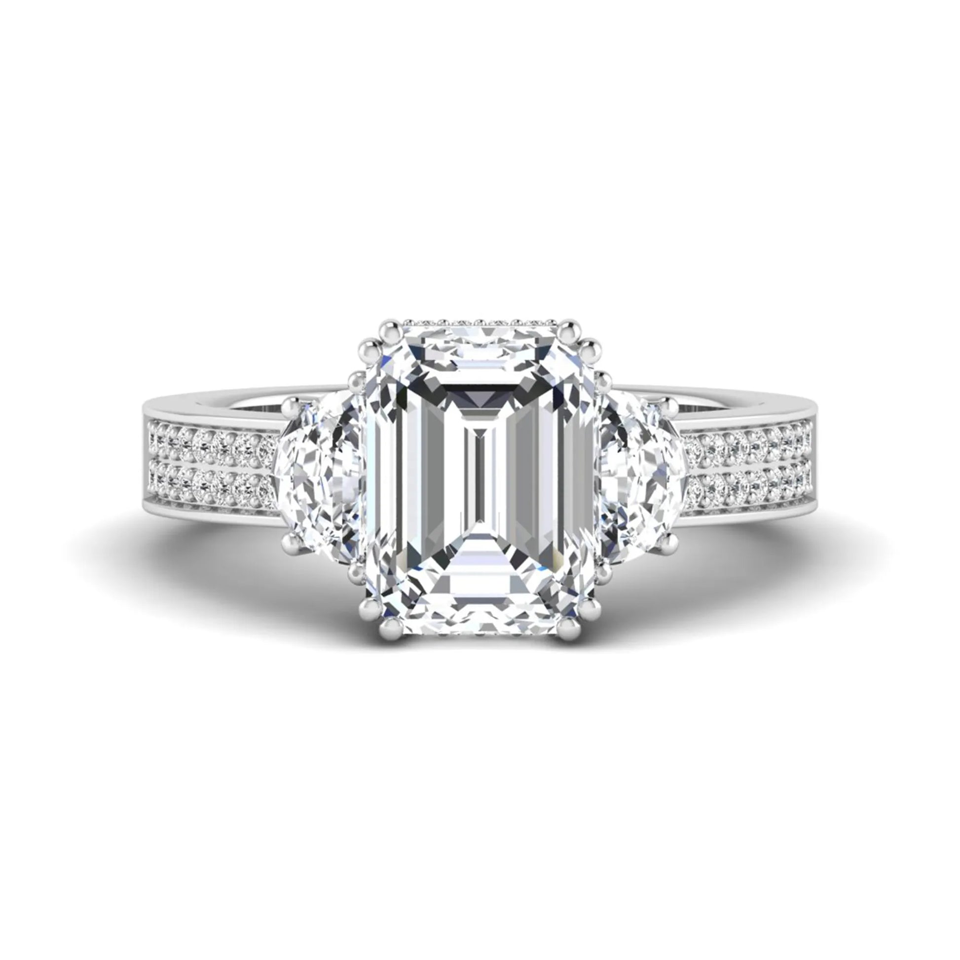 Princess Cluster Prong Set Lab Grown Diamond Engagement Ring