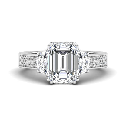 Princess Cluster Prong Set Lab Grown Diamond Engagement Ring