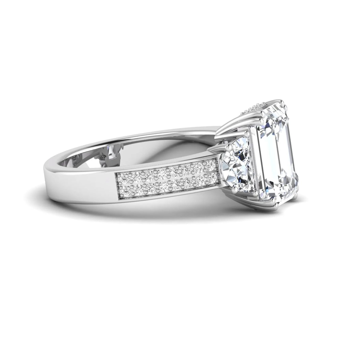 Princess Cluster Prong Set Lab Grown Diamond Engagement Ring