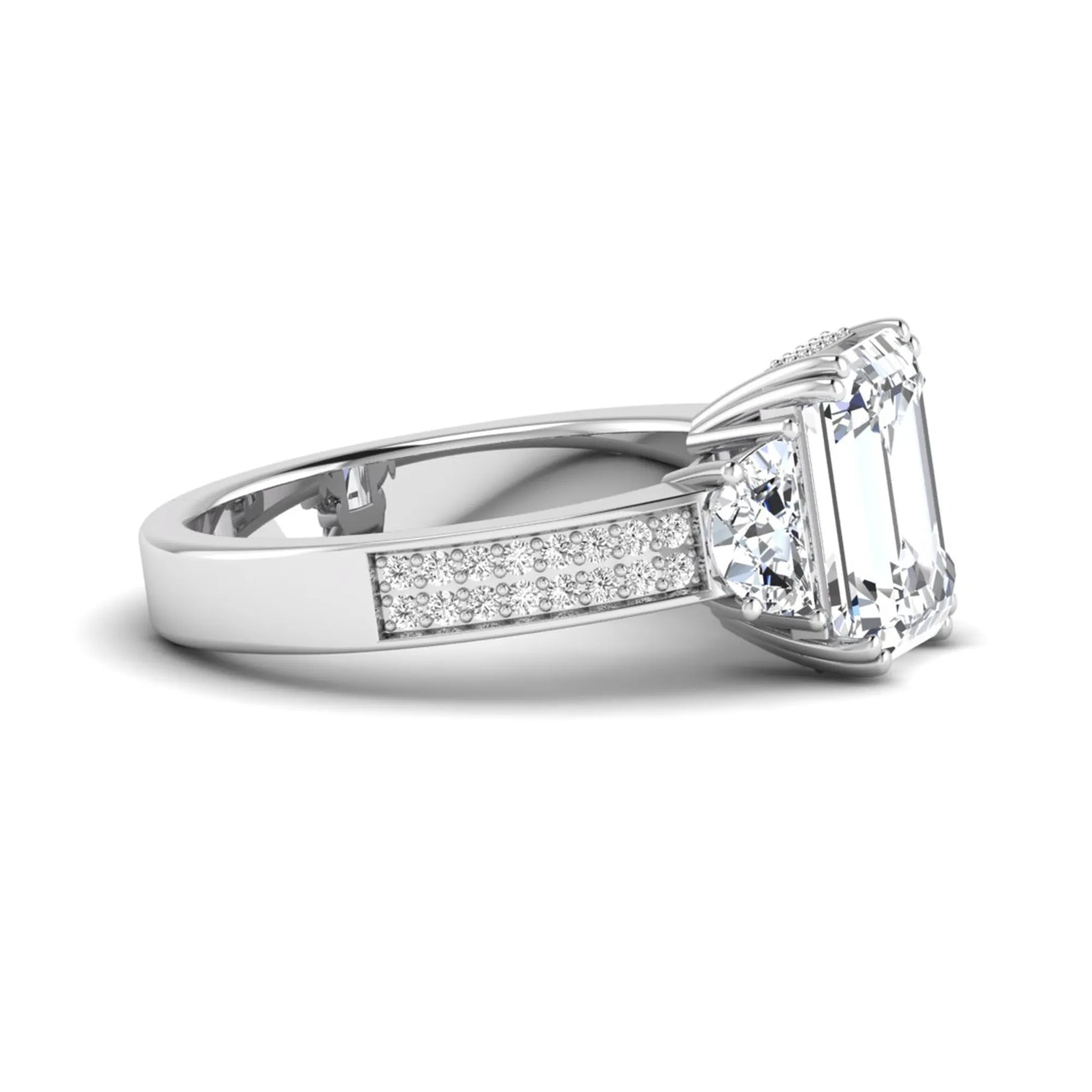 Princess Cluster Prong Set Lab Grown Diamond Engagement Ring
