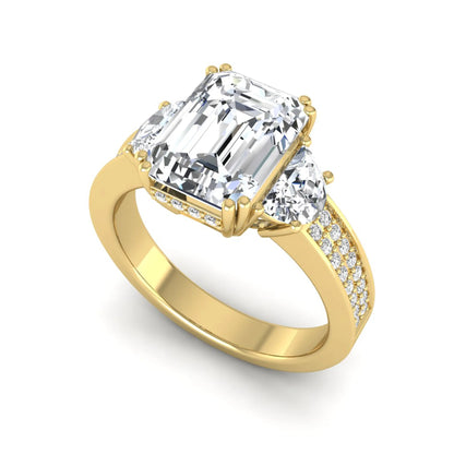 Princess Cluster Prong Set Lab Grown Diamond Engagement Ring
