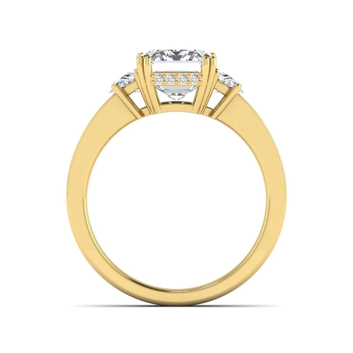 Princess Cluster Prong Set Lab Grown Diamond Engagement Ring