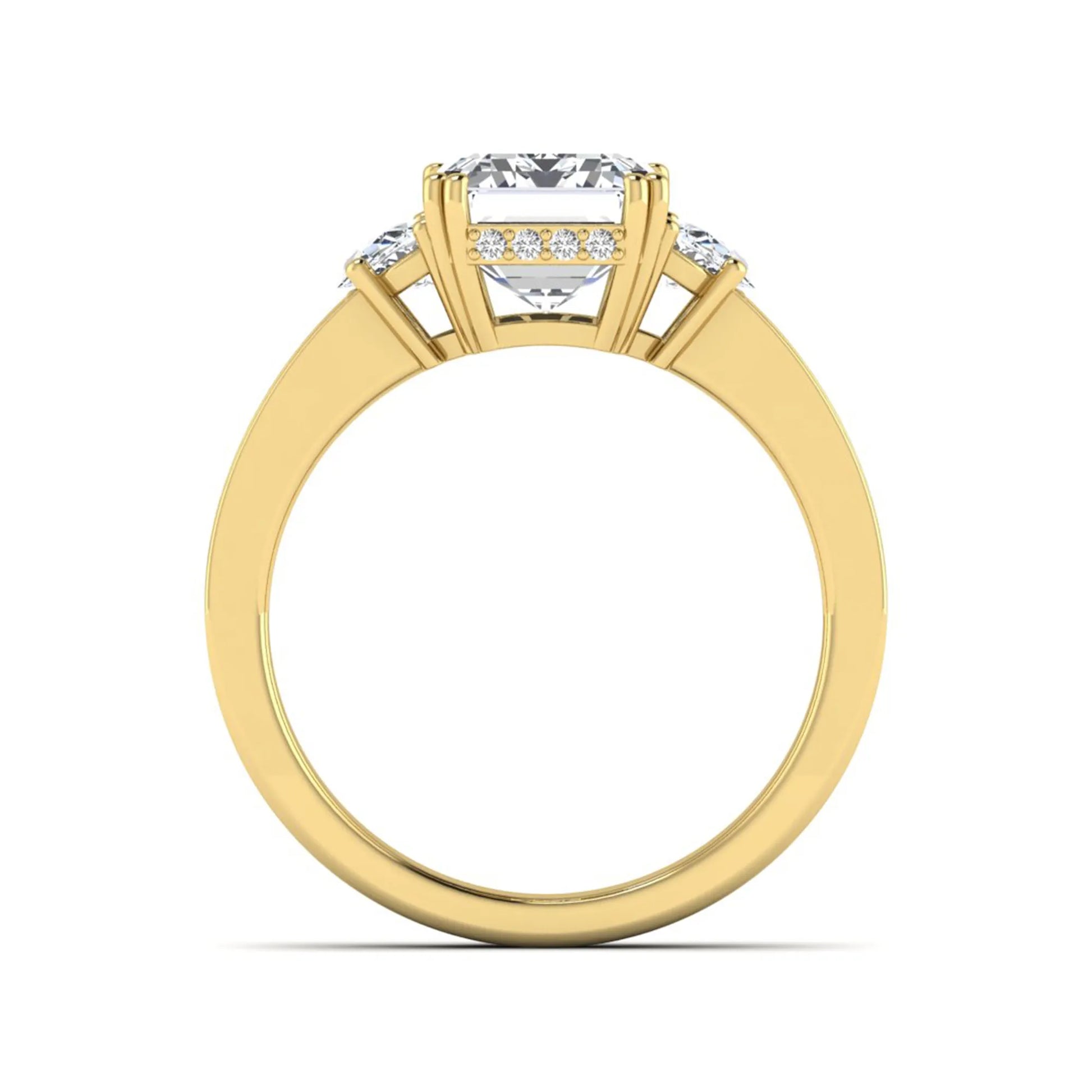 Princess Cluster Prong Set Lab Grown Diamond Engagement Ring
