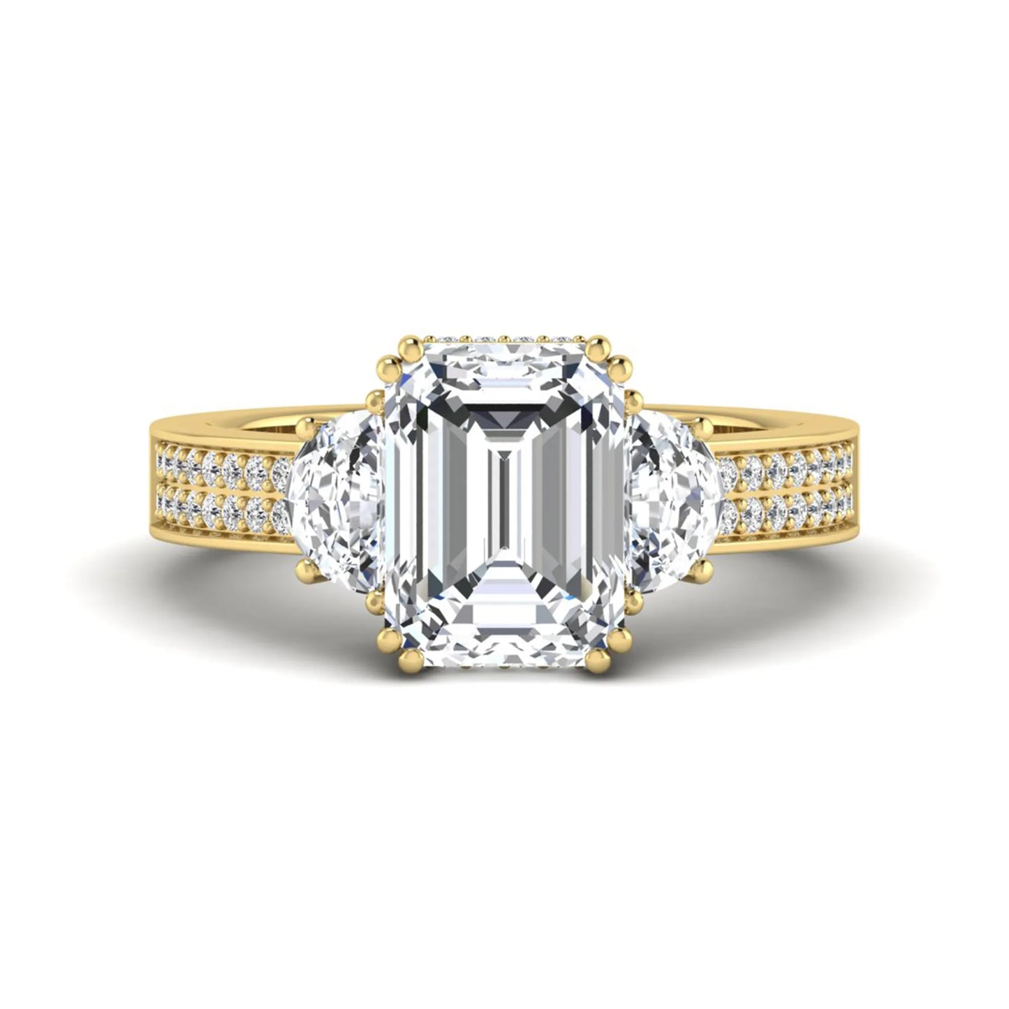 Princess Cluster Prong Set Lab Grown Diamond Engagement Ring