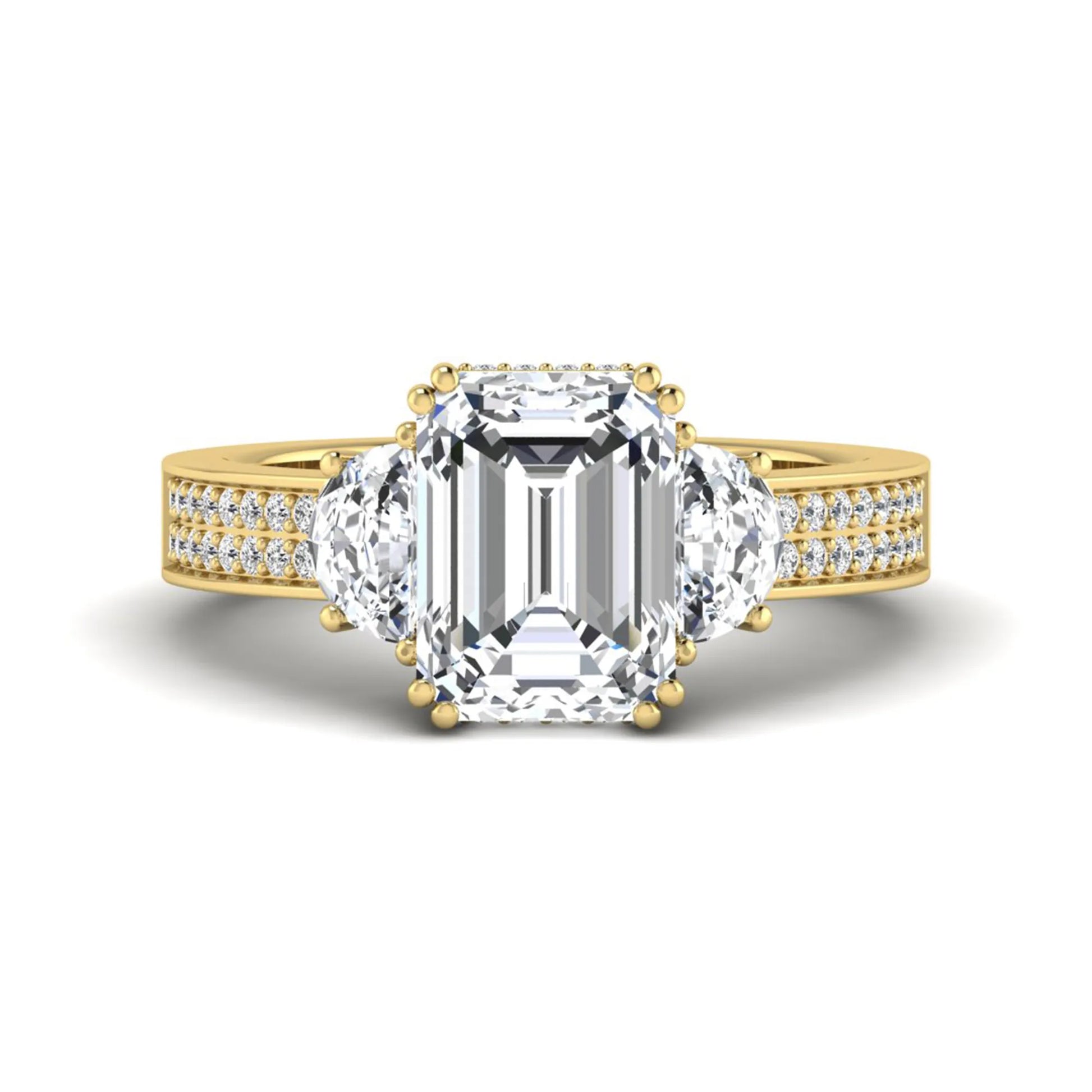 Princess Cluster Prong Set Lab Grown Diamond Engagement Ring