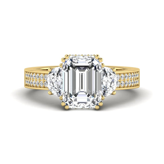 Princess Cluster Prong Set Lab Grown Diamond Engagement Ring