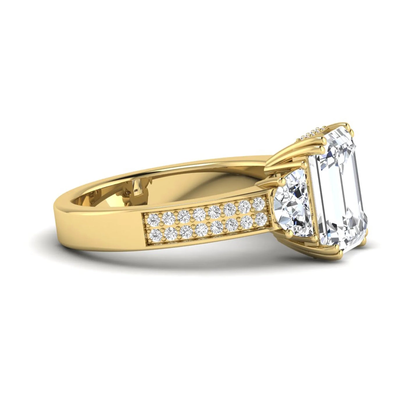 Princess Cluster Prong Set Lab Grown Diamond Engagement Ring