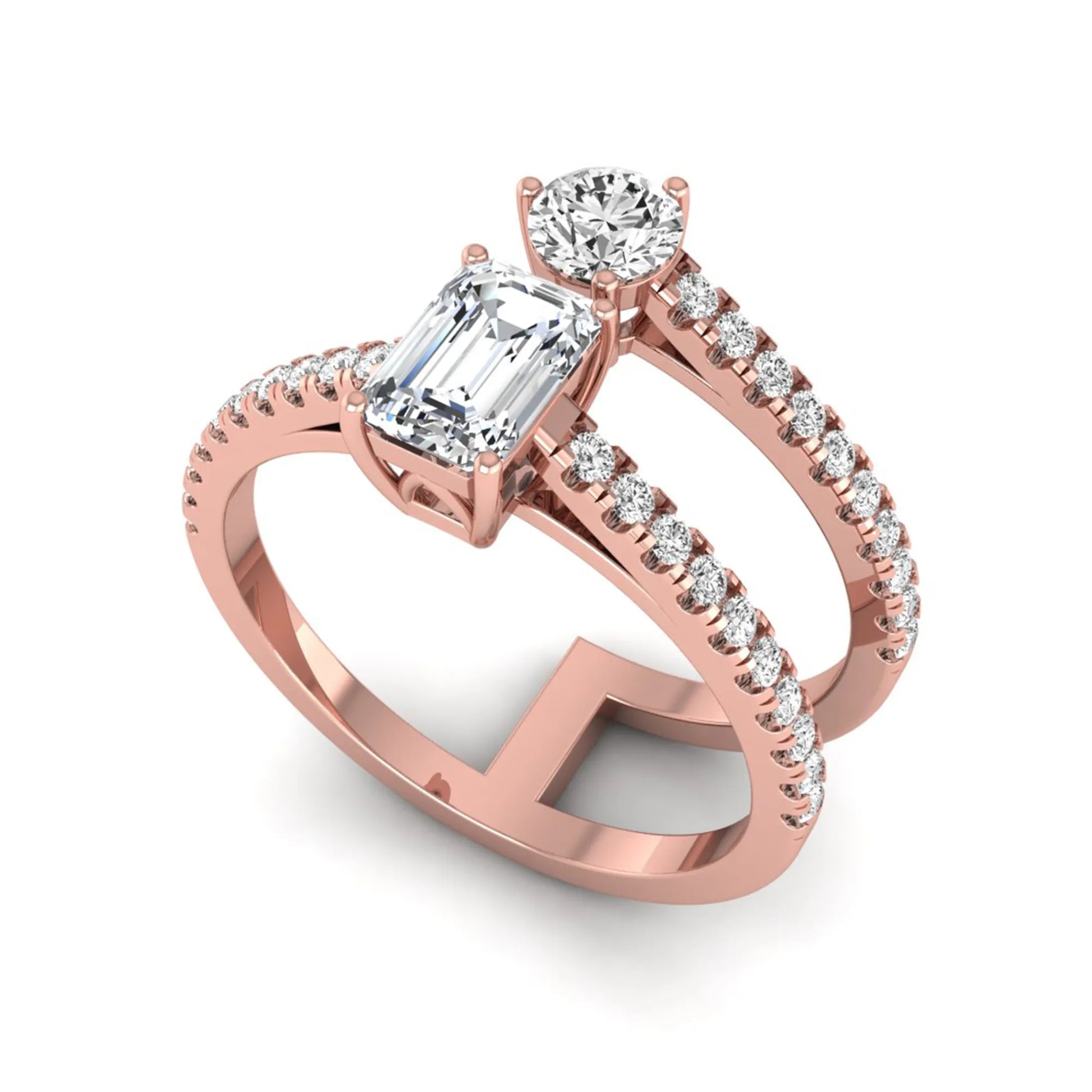 Princess Cluster Prong Set Lab Grown Diamond Engagement Ring