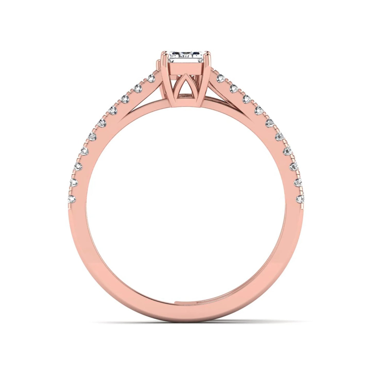 Princess Cluster Prong Set Lab Grown Diamond Engagement Ring