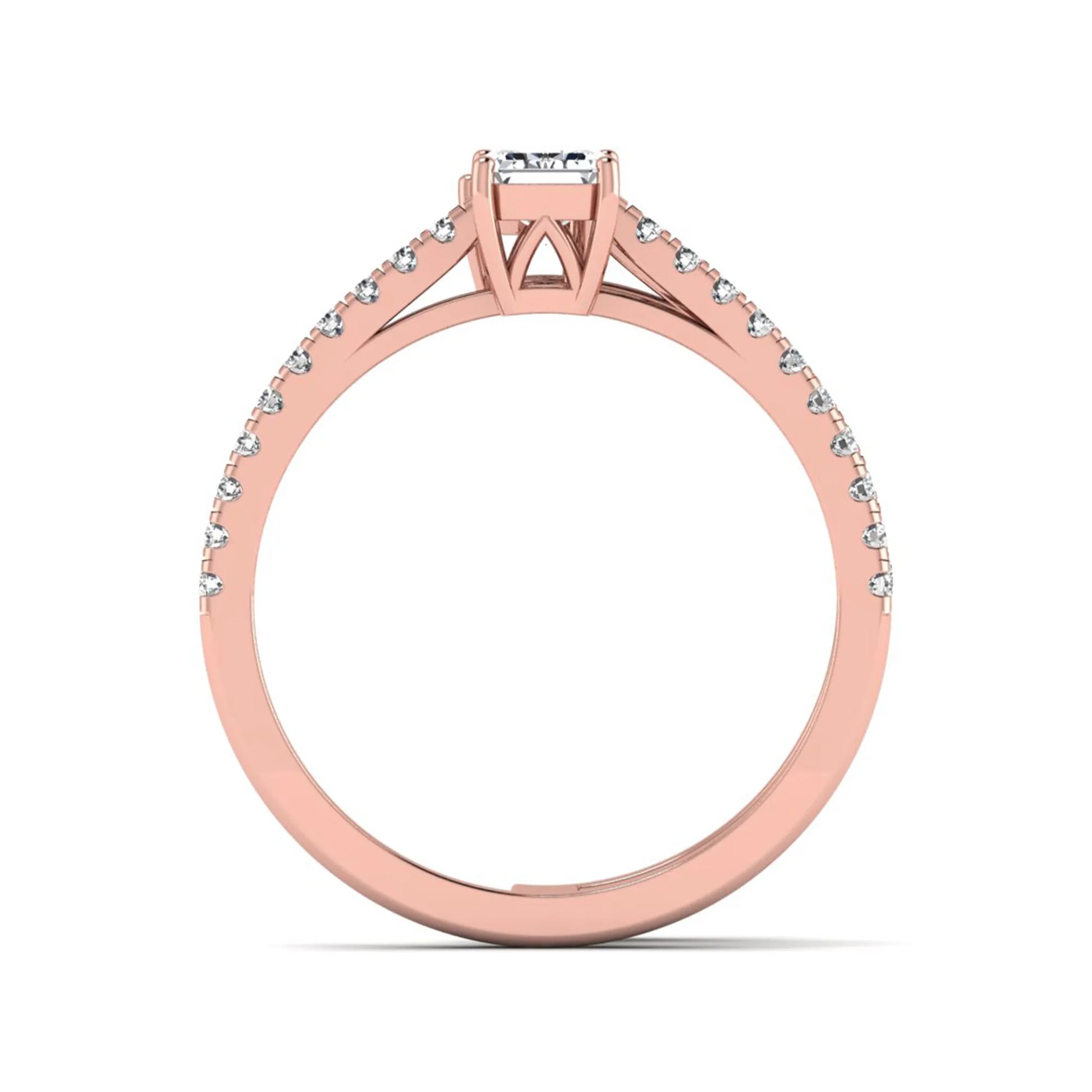 Princess Cluster Prong Set Lab Grown Diamond Engagement Ring