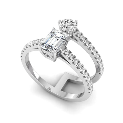Princess Cluster Prong Set Lab Grown Diamond Engagement Ring
